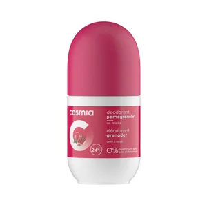 COSMIA Desodorante roll-on para mujer, sin sales de aluminio y con extracto de granada 50 ml.
