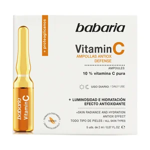BABARIA Tratamiento en ampollas de uso diario con efecto antioxidante e hidratante BABARIA Vitamin C 5 x 2 ml.