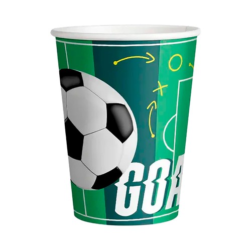 Vaso cartón fútbol 10 unidades. SARAO