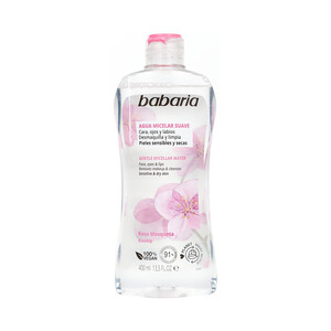 Imagen de BABARIA Agua micelar desmaquillante con rosa mosqueta, especial pieles sensibles 400 ml.