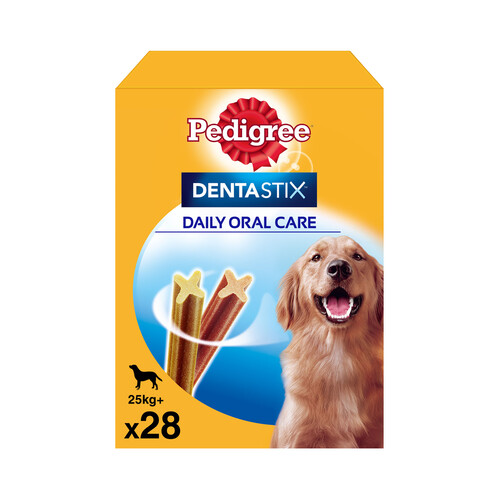 PEDIGREE Snacks dental para perros de talla grande PEDIGREE DENTASTIX 28 unidades de 1080 gramos.