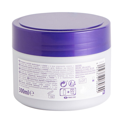 COSMIA Mascarilla nutritiva para cabellos blancos, canosos o rubios COSMIA Violet technique + 300 ml.