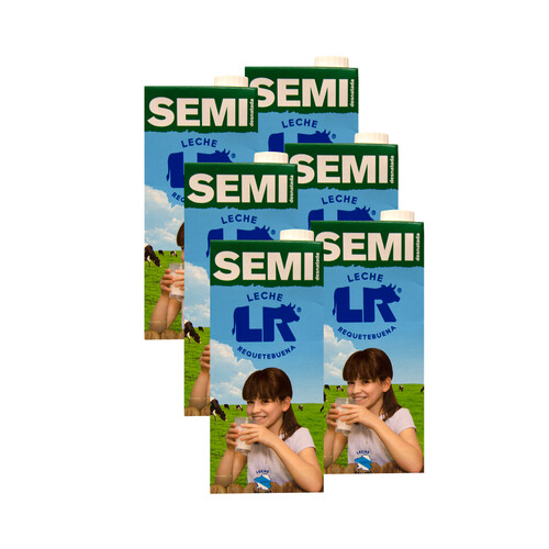 Leche semidesnatada L.R. 6 x 1 l.