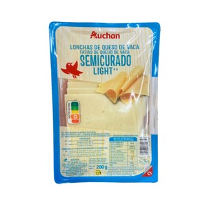 Imagen de AUCHAN Queso de vaca semicurado light en lonchas 200 g Producto Alcampo.