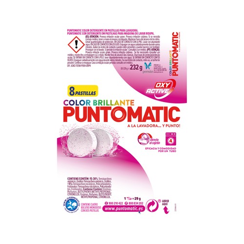 PUNTOMATIC Color brillante Detergente en pastillas para lavadora 8 uds.