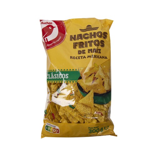Tortillas chips sabor natural (nachos fritos de maíz) PRODUCTO ALCAMPO 300 g.