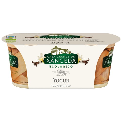 Yogur vainilla ecológico XANCEDA 2 uds. de 125 gr,