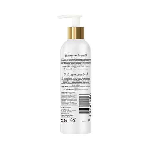 PANTENE Crema hidratante sin aclarado para una definición natural de tus rizos PANTENE Rizos naturales 235 ml.
