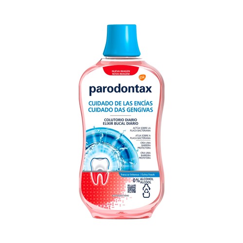 PARODONTAX Enjuague bucal dario sin alcohol, para el cuidado de las encías 500 ml.