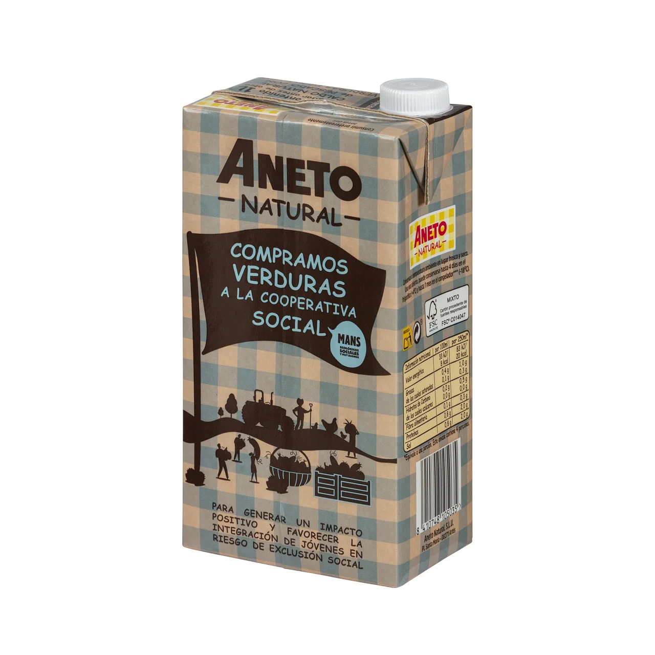 ANETO Natural Caldo de pescado y verduras ecológicas 1 l.