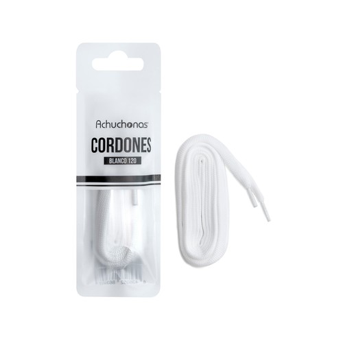 Cordones blancos para zapatillas, 120cm, ACHUCHONAS.