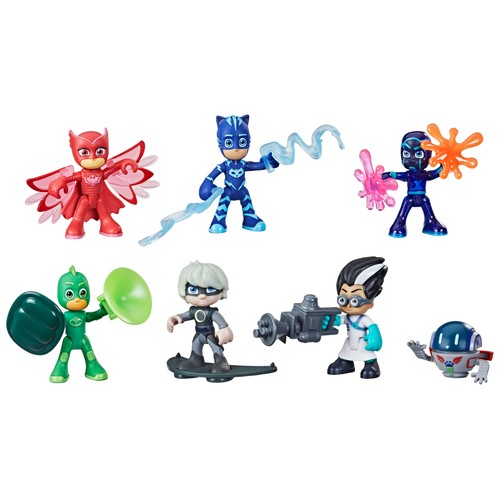 Pack con 6 héroes, villanos y accesorios, PJ MASKS.