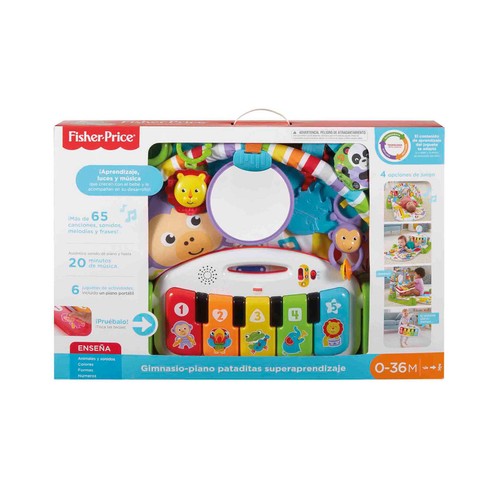FISHER PRICE Gimnasio Piano Pataditas superaprendizaje, manta de juego para bebé recién nacido (MATTEL FWT12)