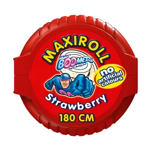 BOOMER Chicle de fresa Maxi Roll Fun 56 gr,