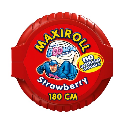 BOOMER Chicle de fresa Maxi Roll Fun 56 g,