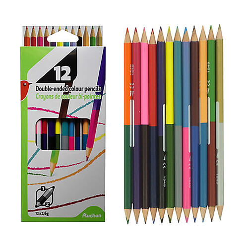 Pack de 12 lápices bicolor. PRODUCTO ALCAMPO.