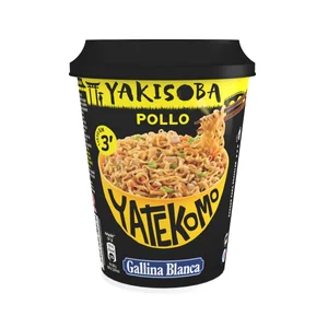 YATEKOMO Fideos Orientales instantáneos (noodles) de pollo Yakisoba vaso de 93 g.