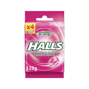 Imagen de HALLS Caramelos de sandía sin azúcar, pack de 4 uds. x 128 g.