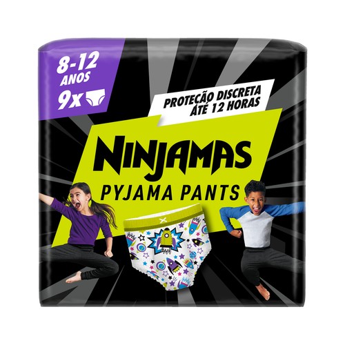 DODOT Ninjamas Pañal branguita unisex para pijama para niños de 8-12 años o de 27 a 43 kg 9 uds.