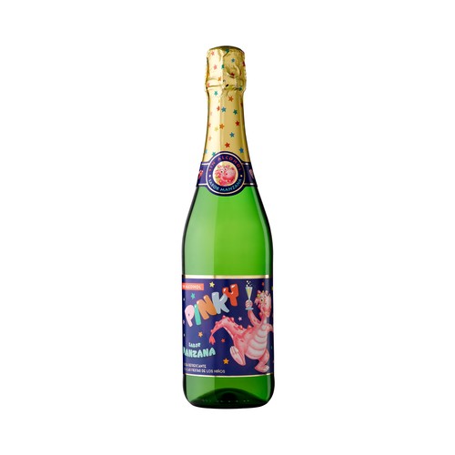 PINKY Bebida refrescante sin alcohol y con sabor a manzana PINKY botella de 75 cl.
