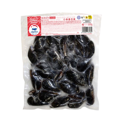 DELFÍN Mejillón entero 20 / 30 cocido y congelado 500 g.