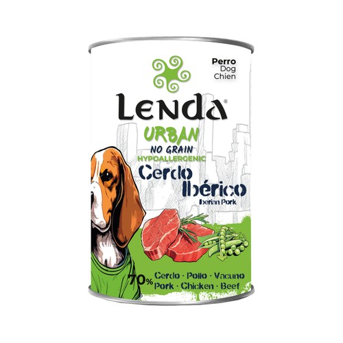 LENDA URBAN Alimento de perro húmedo en lata cerdo ibérico 400gr