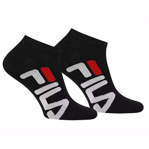 Pack 2 calcetines tobilleros FILA, color negro, talla 39/42