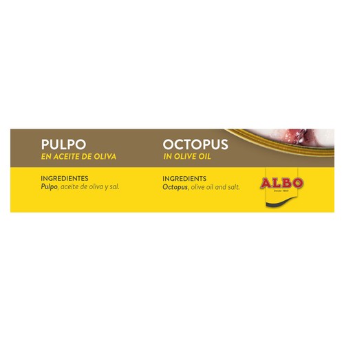 ALBO Pulpo en aceite de oliva en tacos lata de 75 g.