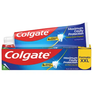 COLGATE Maximum caries protection Pasta de dientes con flúor, calcio y protección frente a las caries con sabor a menta 100 ml.