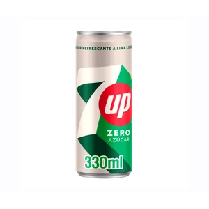 7UP Zero Refresco con sabor a lima limón, en lata de 330 ml.
