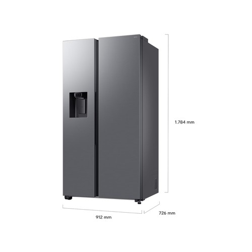 Frigorífico americano 178cm SAMSUNG RS70F65KDTEF, no frost, con dispensador, clasificación energética: D, H: 178,4cm A: 91,2cm, F: 72,6cm, capacidad total: 640L.