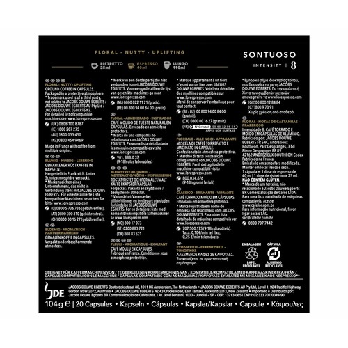 L"OR ESPRESSO Café en cápsulas Suntuoso I8, 20 uds.
