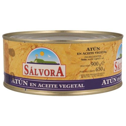 SÁLVORA Atún en aceite vegetal  650 g.