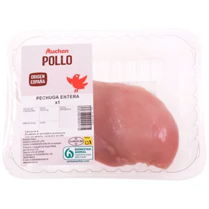 AUCHAN Pechuga de pollo entera 1 unidad Producto Alcampo.