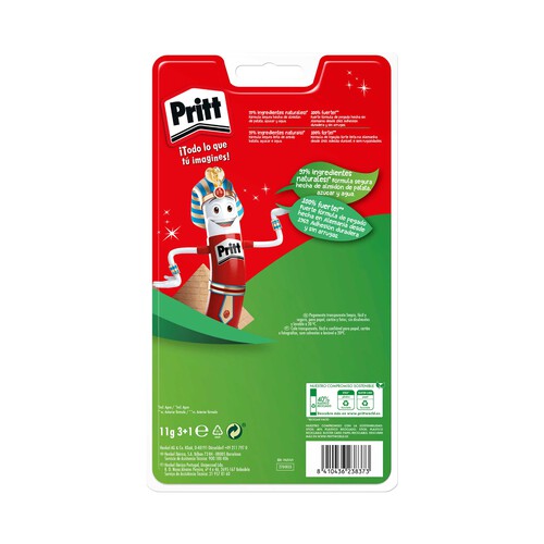Lote de 4 barras adhesivas de 11 gramos PRITT.