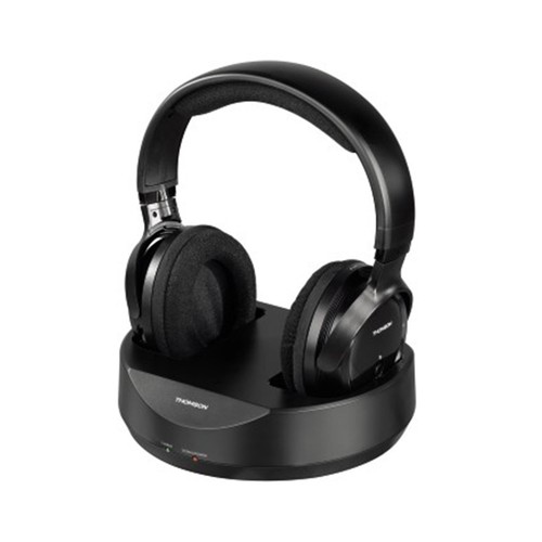 Auriculares inalambricos tipo diadema THOMSON RF-WHP3001BK para TV, color negro.