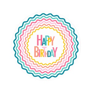 Imagen de 10 Platos llanos de cartón Happy Birthday 23 cm., ACTUEL.