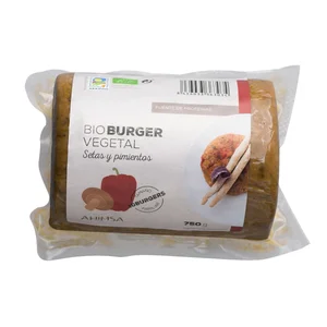 AHIMSA Burger vegetal a base de setas y pimientos ecológico AHIMSA 750 g.
