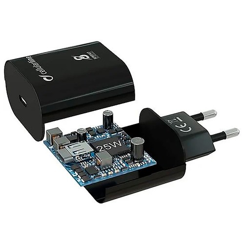 Kit Cargador móvil + cable USB-C, Universal, 0.10 m, color negro CELLULAR LINE Charger, 25 W.