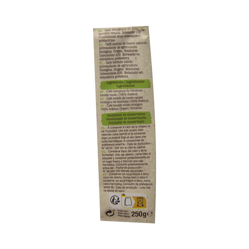 ALCAMPO ECOLÓGICO Café molido Honduras ALCAMPO ECOLÓGICO 250 g.
