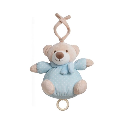 Peluche oso musical, color azul, INTERBABY.
