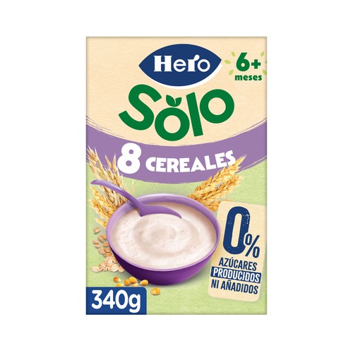HERO Solo Papilla de 8 cereales a partir de 6 meses 340 g.