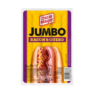 Imagen de OSCAR MAYER Salchichas cocidas con bacon y queso y sabor ahumado OSCAR MAYER Jumbo 335 g.