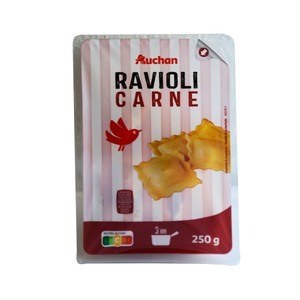 Imagen de AUCHAN Raviolis frescos al huevo rellenos de carne 250 g. Producto Alcampo