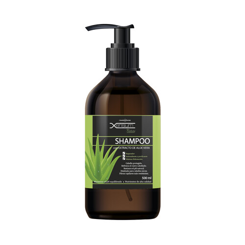 Champú con extracto de aloe vera especialmente indicado para cabellos castigados XEMSIUM Nature 500 ml.