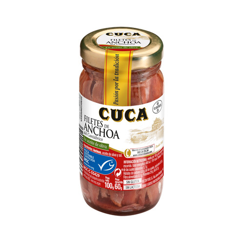CUCA Filetes anchoa del Cantábrico en aceite de oliva CUCA 60 g.