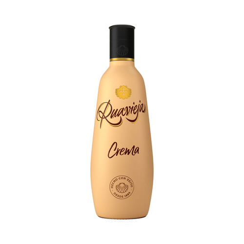 Crema de orujo con alcohol, elaborada en Galicia RUAVIEJA botella de 1 l.