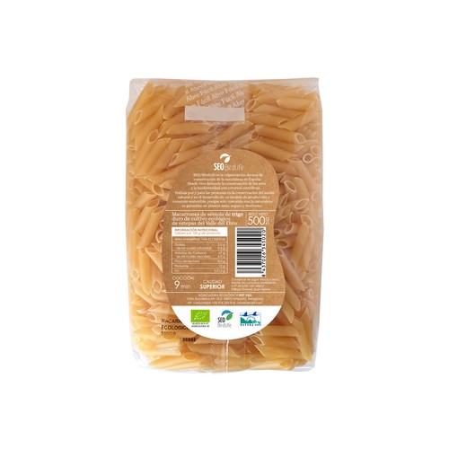 SEO FOOD Macarrones de semóla de trigo duro ecológico 500 g.