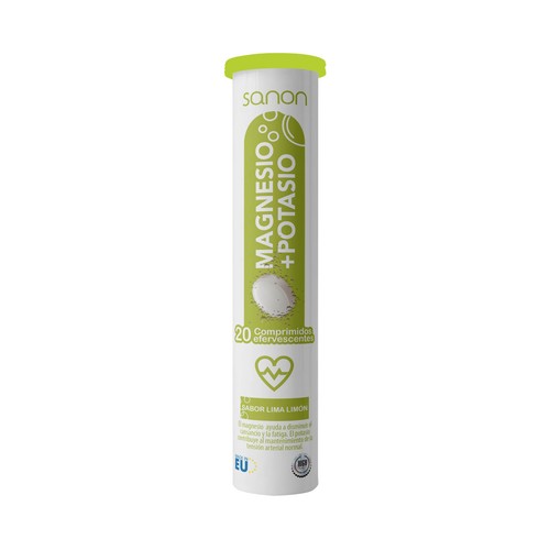 SANON Magnesio + potasio sabor lima-limón en comprimidos efervescentes 20 uds.
