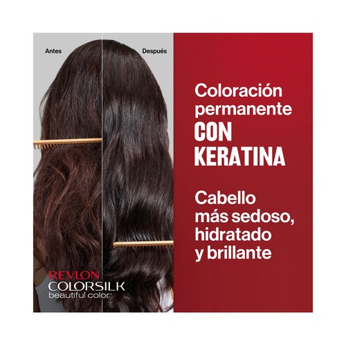 REVLON Colorsilk tono 55 Castaño rojizo claro Coloración permanente sin amoniaco.
